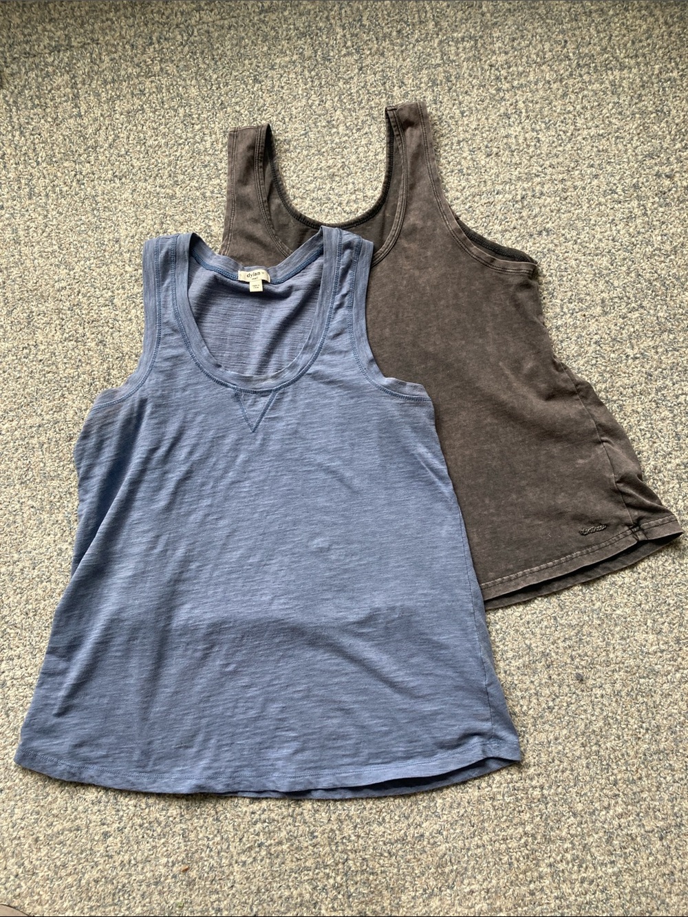 2-Pack Casual Scoop Tank Tops - Blue & Charcoal